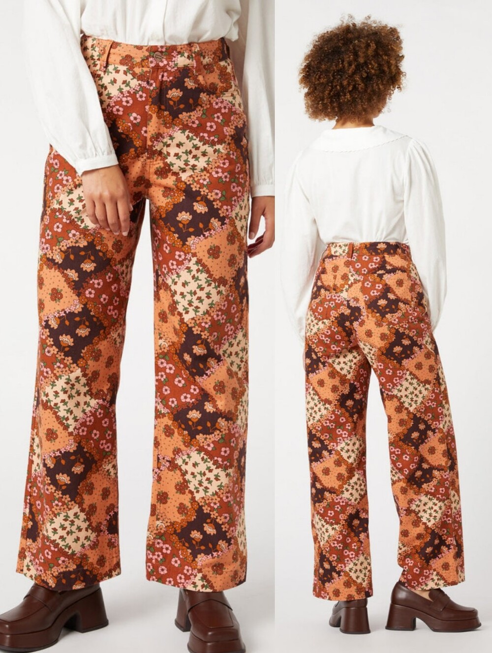Princess Highway Patchwork Flower Retro Jeans Size 2